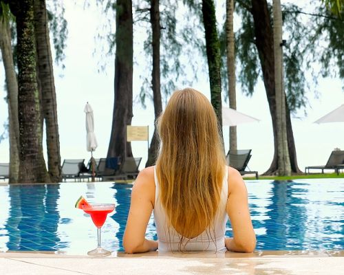 bigstock Back View Of Woman Model Loun 470651503