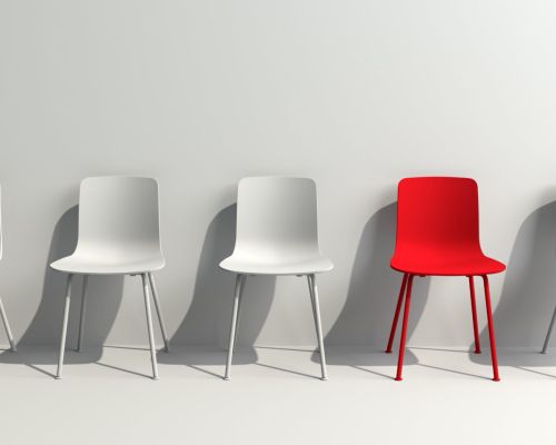One,Out,Unique,Red,Chair,Concept,With,White,Chairs,