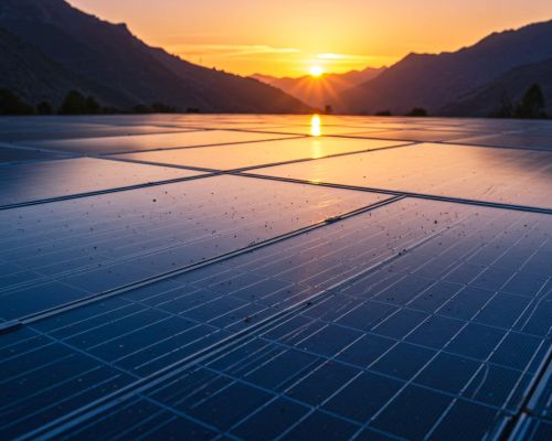 Close up,Of,A,Solar,Power,Plant,In,A,Mountain,Valley