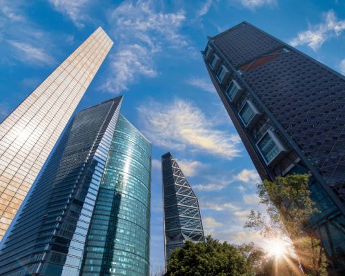 Mexico,City,Financial,Center,Buildings,Near,Paseo,Reforma,And,Angel
