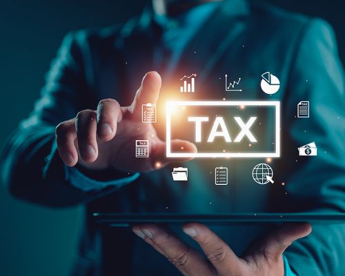 bigstock E tax Businesman Show Tax For 470953393